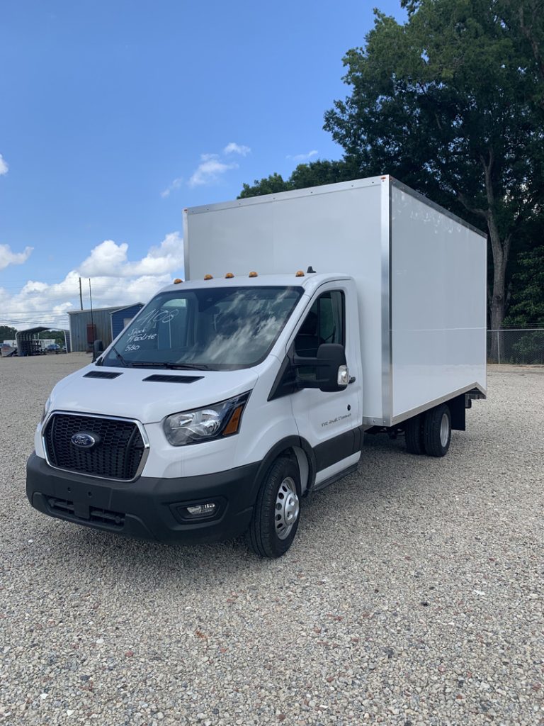 *NEW 2024 Ford Transit T350HD 14′ Eco Lite Body, White, Gas, Single Cab *Ready for Immediate Delivery*