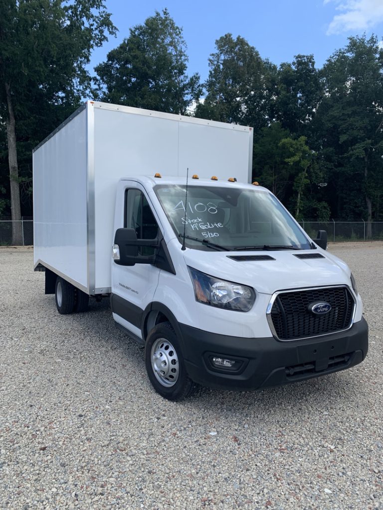 *NEW 2024 Ford Transit T350HD 14′ Eco Lite Body, White, Gas, Single Cab *Ready for Immediate Delivery*