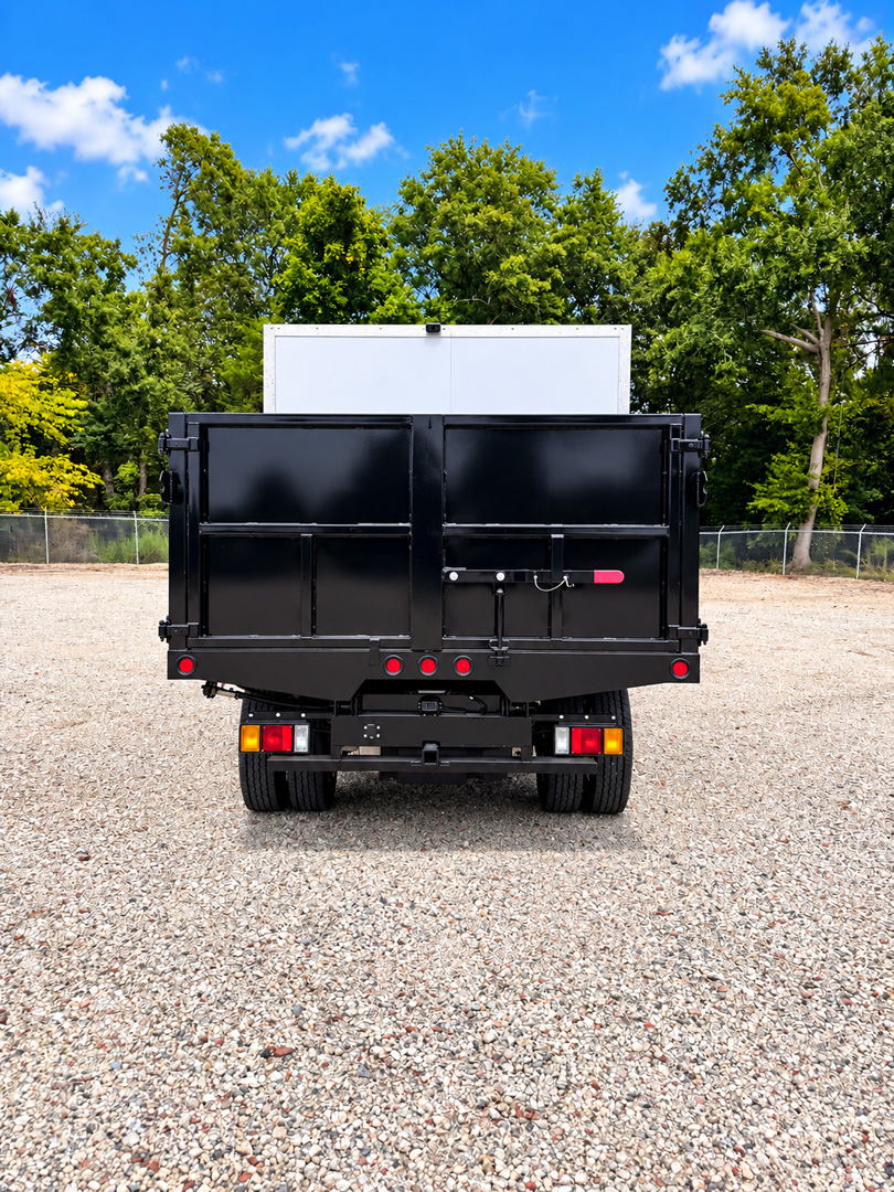 *NEW 2026 Isuzu NRR Gas 1U404, Single Cab SCT with 8′ Dump and 8′ Tool Shed and SR3200 Manual Side Ramp *SOLD*