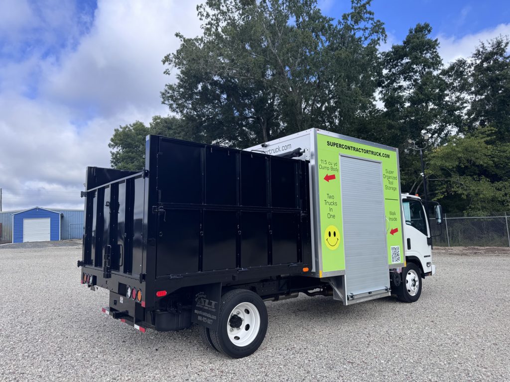 *NEW 2025 Isuzu Gas 1U4, Single Cab, Super Contractor Truck with 48″ Door and 8 Foot Dump *Ready for Immediate Delivery*